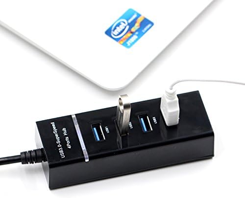 Amanstino Ultra Slim 4-Port USB 3.0 Data Chub Black