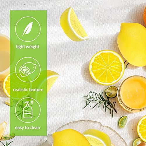 30 ПАРЧИЊА Лажни Лимони - 3 Големини На Вештачка Симулација Лимони, Реални Реални Вештачки Лимони Парчиња Блокови За Нивоа Послужавник Кујна