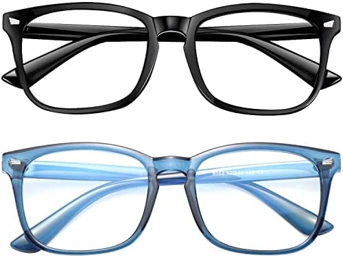ЧБП сина-светлина-блокирање-очила за жени компјутерски очила човек,2 пакет игри очила модна рамка,случај