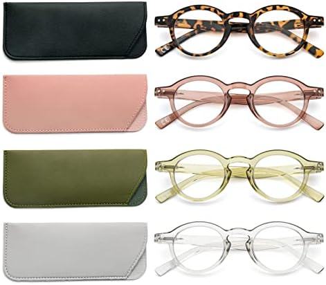 Кокобин со 4 пакувања со мали очила за читање удобни читатели обоени стилски рамка за жени