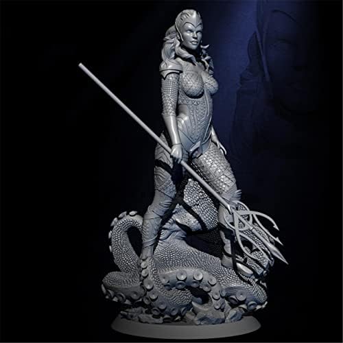 Etriye 75mm 1/24 смола лик модел Sci-fi Deep Sea Queen Queen Warrior Diecast Војник фигура комплет /KH1037