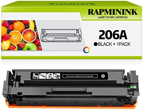 Замена на RapMinink за HP 206A 206X W2110A W2110X Црниот тонер Касета за употреба со HP Color Pro M283FDW M283CDW M283 Pro M255DW M255
