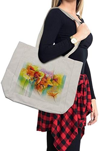 Торба за купување цвеќиња Амбесон, живописен есенски букет со типови на цути дафодил миризлива слика за печатење, еколошка торба
