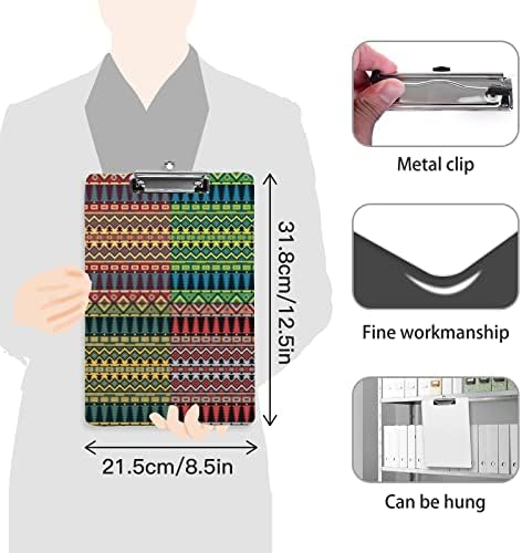 Клипборди Со Клип Со Низок Профил За Студенти Жени Мажи Етнички Традиционални Геометриски Клипборди Со Стандардна Големина А4 Со