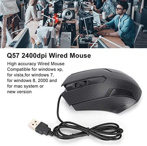 Acogedor USB Жичен Глушец, 2400dpi Officeономски Дизајн Канцеларија Глувчето, Игри Глувчето Компатибилен Со Различни Системи,