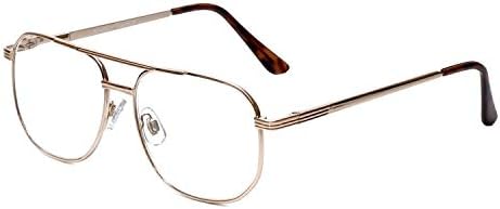 Калабрија 1106 Машки Очила За Читање Авијатичари Со Проѕирни Или Сини Светлосни Филтер Леќи | Читатели За Мажи | 18 Опции За