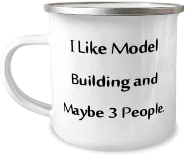 Инспирирајте подароци за градење на модели, ми се допаѓа зграда на модели и можеби 3 лица, модел зграда 12oz кампер кригла од пријатели,