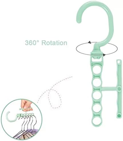 ГСДНВ 5 парчиња Ротирачка Магична Закачалка Со Пет Дупки Со Рачка За Сортирање И Сушење Креативен Организатор На Плакарот Преклопна Облека &засилувач;