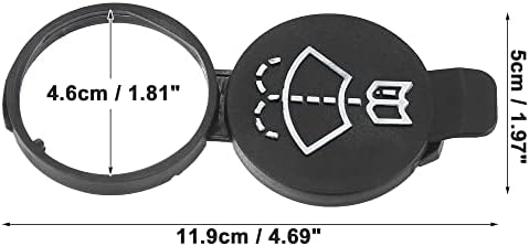 Акропикс шофершајбната за миење садови резервоар за резервоар за шише капаче за лакроза на Buick за Cadillac CTS - пакет од 1 црна