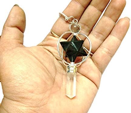 Jet Energized Tourmaline Spinning Merkaba pendulum 2.5 инчен џет меѓународен кристал терапија 40 страници брошура Чакра балансирајќи