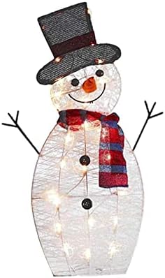 BSXGSE 2022 Божиќно осветлување Снежен човек на отворено во дворот Декорација 20 светла претходно осветлена снежна дома со батерија