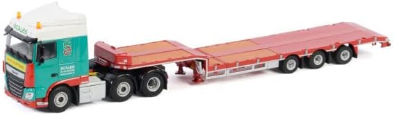 WSI за DAF XF Space Cab 6x2 Twinsteer Semi Low Looter - 3 скали на оски 1/50 Diecast претходно изграден модел