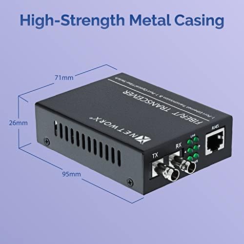 Конвертор на медиуми на Gigabit Ethernet Fiber - UTP до 1000Base -LX - ST Multimode, 5.