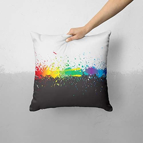 Iirov Rainbow Paint Spatter - Прилагодено декоративен домашен декор затворен или отворен капакот за фрлање перници за софа, кревет