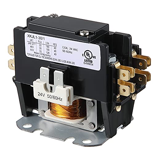 Носач HVAC Motor Contactor, 24Vac 30 засилувач на калем единечен пол / 1 релеи за замена на печката, климатик, топлинска пумпа, системи