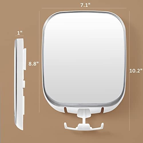 ОГЛЕДАЛО ЗА Туширање ТАИЛИ Без Магла За Бричење, Огледало Против Магла За Туширање со Држач за Брич &засилувач; Моќна Вшмукување Чаша,