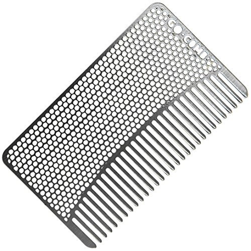Go -Comb - чешел од паричник - елегантен, издржлива коса од не'рѓосувачки челик + чешел од брада