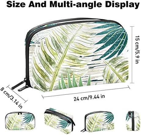 Електронски Организатор Мала Торба За Организатор На Кабел За Патување За Хард Дискови, Кабли, Полнач, УСБ, СД Картичка, Зелени Тропски Растителни