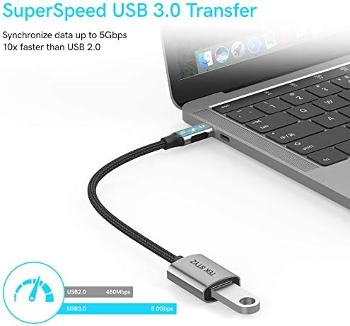 TEK Styz USB-C USB 3.0 адаптер компатибилен со вашиот LG 15Z95P-P.ADB9U1 OTG Type-C/PD машки USB 3.0 женски конвертор.