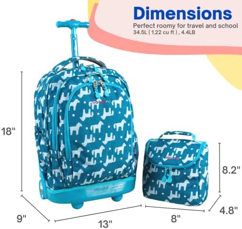 Ј Светот Њујорк Setbeamer Тркалање Ранец &засилувач; Ручек Торба Во Собата за момче, девојка, scool и патување
