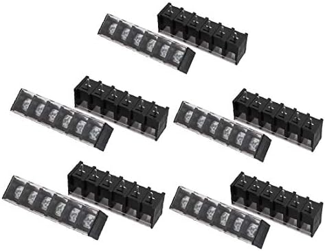 X-DREE 10Pcs LW2C AC 300V 20A 10mm Теренот 6P Завртка Терминал Блок Лента Бариера(10 Unids LW2C AC 300W 20a 10mm Paso 6P Терминал