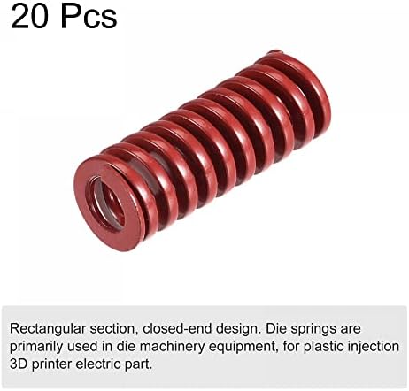 Uxcell 3D печатач умираат пролет, 20 парчиња 10мм OD 25мм долги спирално печатење средно оптоварување со компресија за компресија,