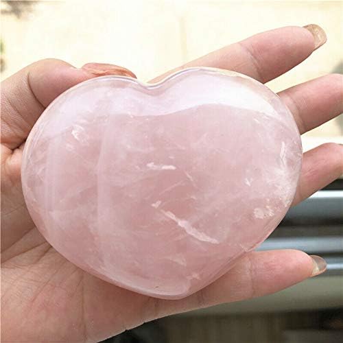 HEEQING AE216 1PC во форма на срцево во форма на природно розово кристално срце Камен розов кварц примероци заздравување на природни камења