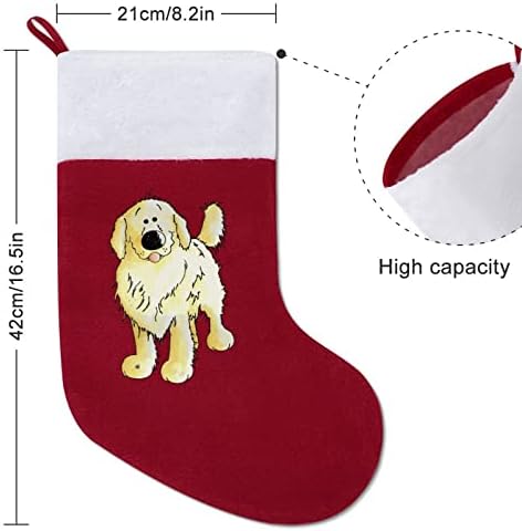 Цртан филм Златен ретривер Црвен Божиќен празник чорапи дома украси за Божиќно дрво камин што виси чорапи
