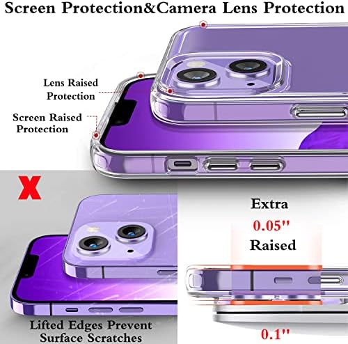 Bkrtondsy за Iphone 14 Случај Јасно Кристално Тенок [3 ВО 1] Со Калено Стакло Заштитници На Екранот &засилувач; Камера Леќа Заштитници [Воена