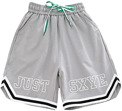 Аиху деца момчиња атлетски шорцеви со џебови активни кратки панталони за кошаркарска фитнес и спорт
