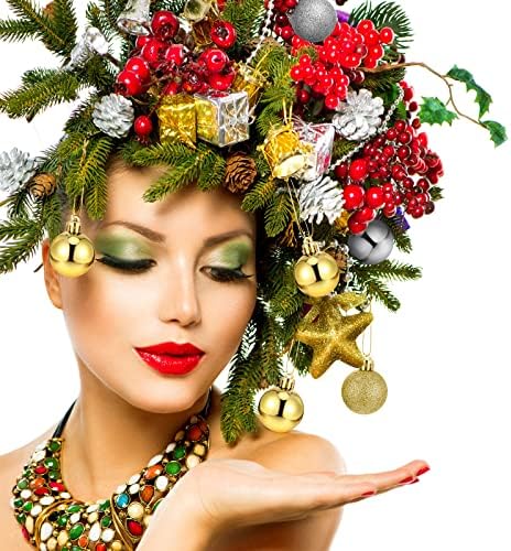 96 парчиња Божиќни топки Божиќни украси од дрво топки Исклучителни разнобојни декорации за декорација на топката за декор за забава