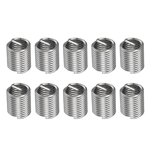 Harfington 10pcs жица навој инсерти m6 x 1 2d 12mm 304 не'рѓосувачки челик спирален калем жица навојна ракав