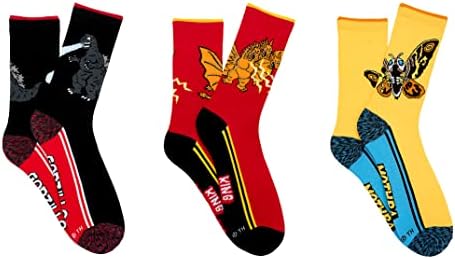 Сѐ Облека За Нозе Godzilla Spacedye 3 Пар Пакет Екипажот Чорапи - Една Големина Одговара На Повеќето