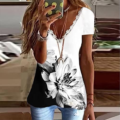Женски долг ракав кардиган цветна маица за печатење Топ обична маица со кратки ракави на врвни пролетни џемпери 2022