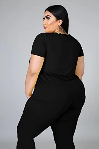 Tycorwd плус големина на две парчиња облека за жени летни потсетници џогер поставува случајни сетови за печатење шорцеви за печатење
