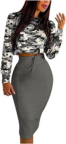 Skorts сетови за Teen Girl Graphic Long Casual Two Piects Snirds Sets Womens 2023 облека Трендовски кантри концерт T7