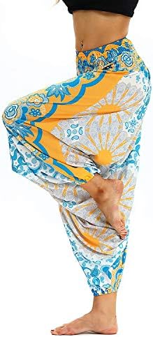 Chински шик женски баги харем панталони Индиски хипи цветна пушка од половината боемска јога панталони