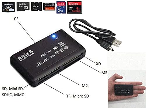 Читач на мемориски Картички Мини 26-ВО-1 USB 2.0 Голема Брзина За CF xD SD MS SDHC Лесен За Носење