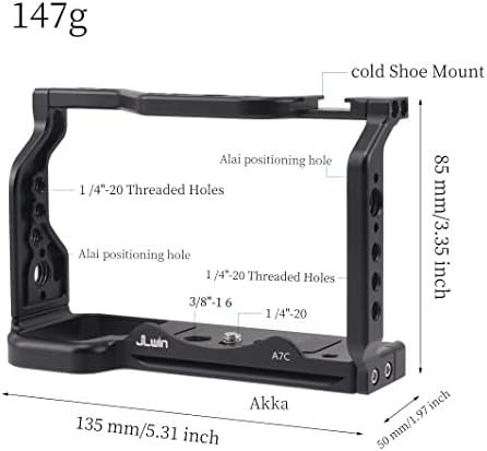 А7С кафез на камера, кафез на алуминиумска камера Hersmay за додатоци на камера Sony Alpha 7C