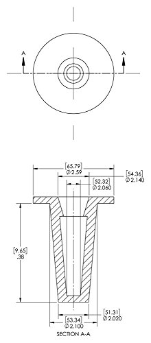 Пластично капаче и приклучок за пластично засилување. T-258-S, PE-LD, CAP OD 2.06 Plug ID 2.1, црвено