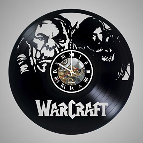 Винил Рекорд Ѕид Часовник Компатибилен со Светот На Warcraft подарок идеја За Роденден, Божиќ, Жени, Мажи, Пријатели, Девојка Дечко