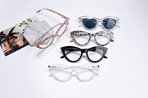 Очила за читање на очи 5 пакувања за жени со рамка за мачки очи дами читатели +3,75