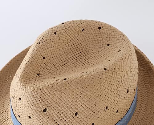 Llmoway Детска летна слама капа за бебе новороденчиња момчиња момчиња Федора плажа сонце капа