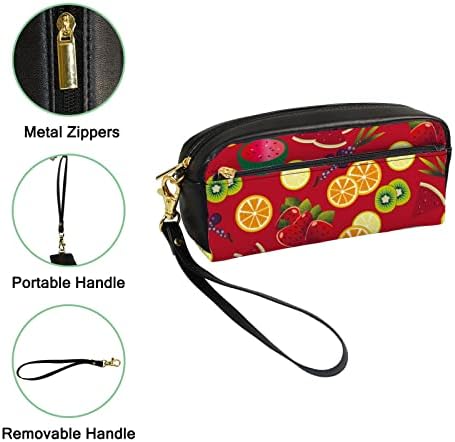 Colourlife Pencil Case Tagks Tropics Fruits кожа патент торбичка торба шминка козметичка торба држач за моливи за возрасни момчиња девојчиња