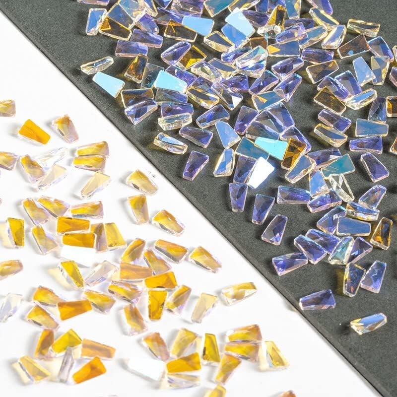 100 парчиња измешана форма на ноктите уметнички ригистони сјај Аурора рамен дно кристални камења шарми за нокти додатоци за украси