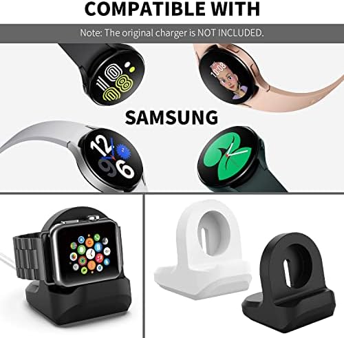 За Samsung Galaxy Watch 5 ， Samsung Watch 5 Stand силиконски полнење ， црно -бело 2 парчиња