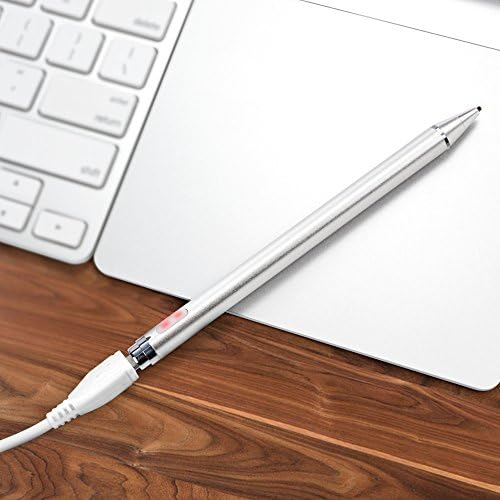 Пенкало за пенкало во Boxwave Compatible со LG крило - Accupoint Active Stylus, електронски игла со ултра фино врв за LG крило - метално сребро