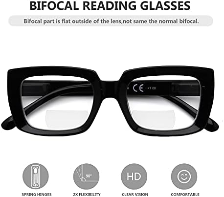 Eyekepper 4 пакет дами бифокални очила за читање квадратни дизајн, дво-фокален читател жени +2,00