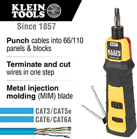 Klein Tools VDV226-110 Ratcheting Modular Data Cable Crimper/Wire Stripper/Wire Cutter за RJ11/RJ12 Стандард, RJ45 Pass-Thru Connectors