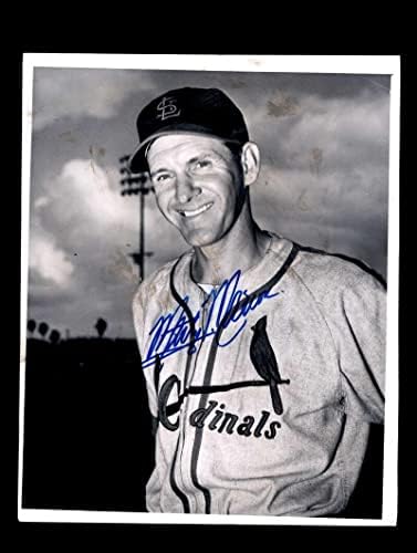 Marty Marion PSA DNA потпиша 8x10 оригинална 1951 жица со кардинали на кардинали Автограм - Автограмирани фотографии од MLB
